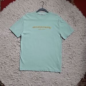 Alexander Wang Tshirt Tee Acid Wash Green Gold Short Sleeve T-shirt Top Designer